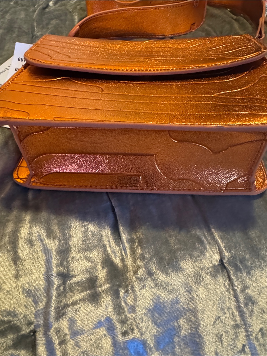 Urban Oufitters Metallic Orange Textured Crossbody Bag With Adjustable Strap — image 4 of 8